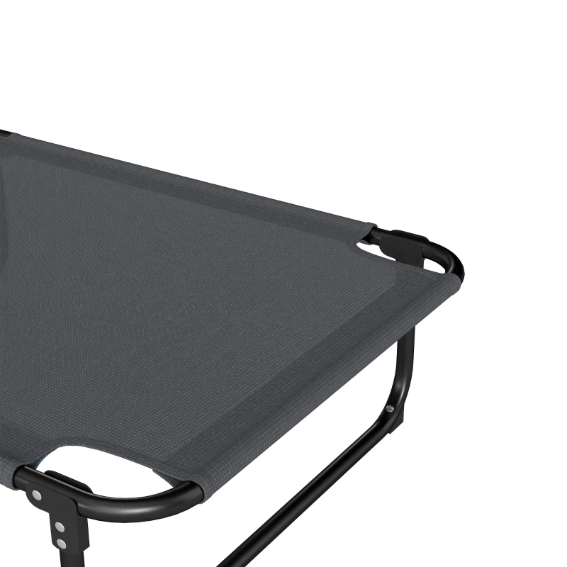 Outsunny Tuinstoel Ligstoel, opvouwbaar, weerbestendig, 194 cm x 72 cm x 89 cm, Zwart + Donkergrijs