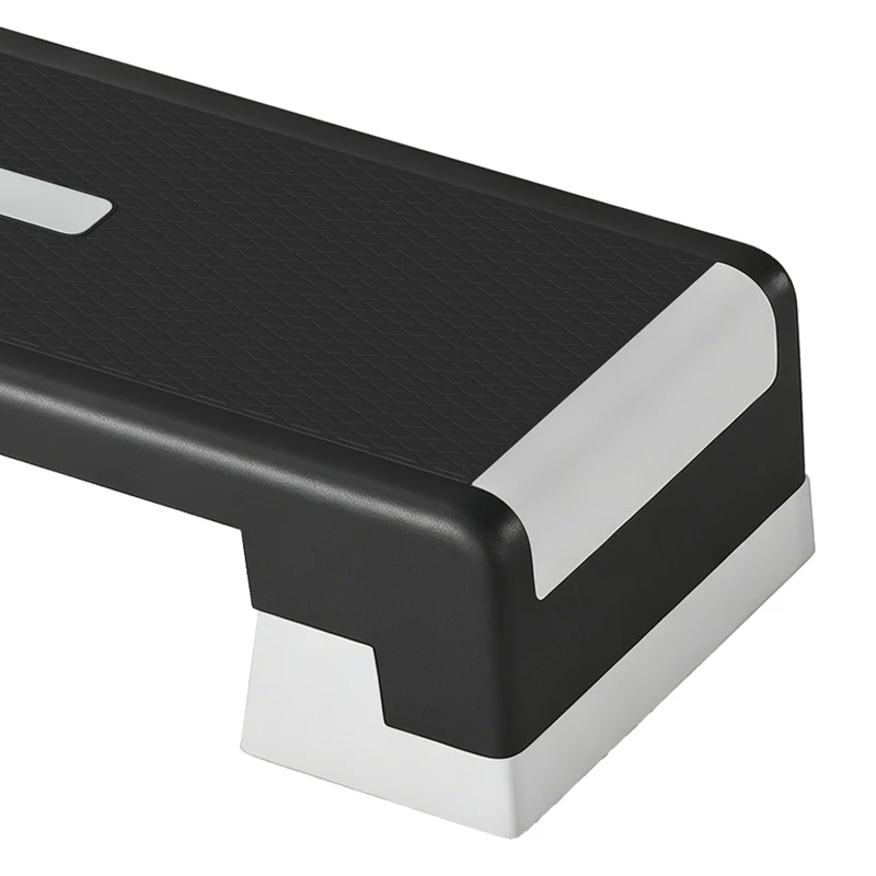SPORTNOW Stepbord verstelbaar Fitness Aerobic Stepper met 3 hoogtes (15/20/25 cm), Antislipmat Zwart+Grijs