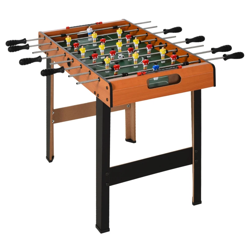HOMCOM Tafelvoetbal Kickertafel met roestvrijstalen stangen, Voor kinderen en volwassenen, 84,5x40x61,2 cm, Zwart(m-10)