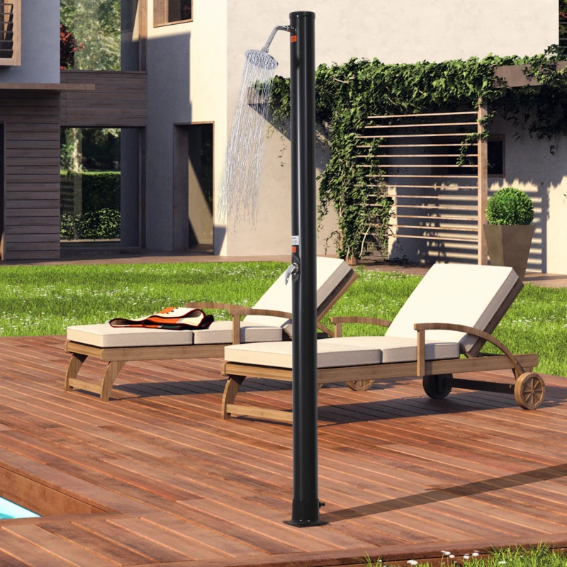 Ducha Solar Exterior de PVC 20L Perfecta como Ducha de Jardín o Ducha de Terraza Hasta 60℃ Para Piscinas al Aire Libre 218cm