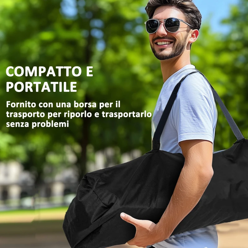 Outsunny Set 2 Sedie da Campeggio Pieghevoli con Borsa Frigo, Portabicchieri e 2 Tasche, 94x62x100 cm, Rosso