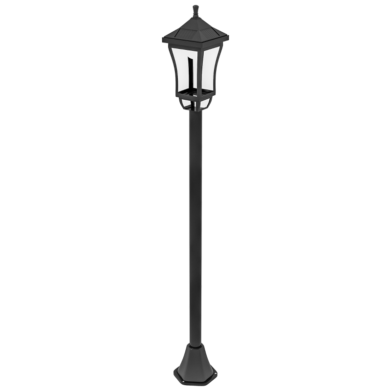 Outsunny Solar tuinlantaarn 127 cm – koudwit LED, lichtsensor, IP44(m-10)