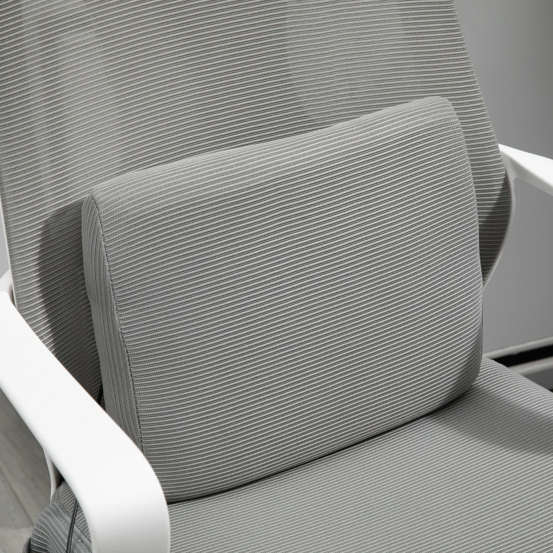 Vinsetto bureaustoel, in hoogte verstelbare draaistoel, massagestoel, ergonomische directiestoel met massagefunctie, gamingstoel, nylon, grijs, 62 x 60 x 114-122 cm