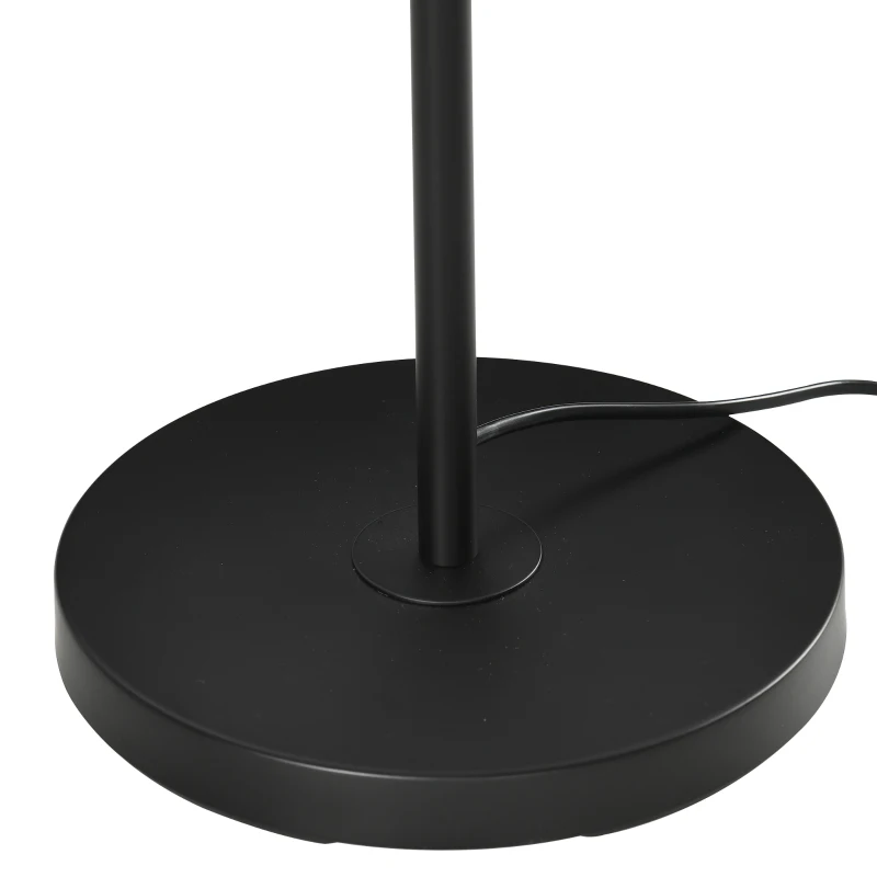 HOMCOM Candeeiro de Pé com Ecrã de Corda de Papel e Interruptor de Pé Lâmpada E27 Máx. 40W  Ø26x158cm Natural e Preto