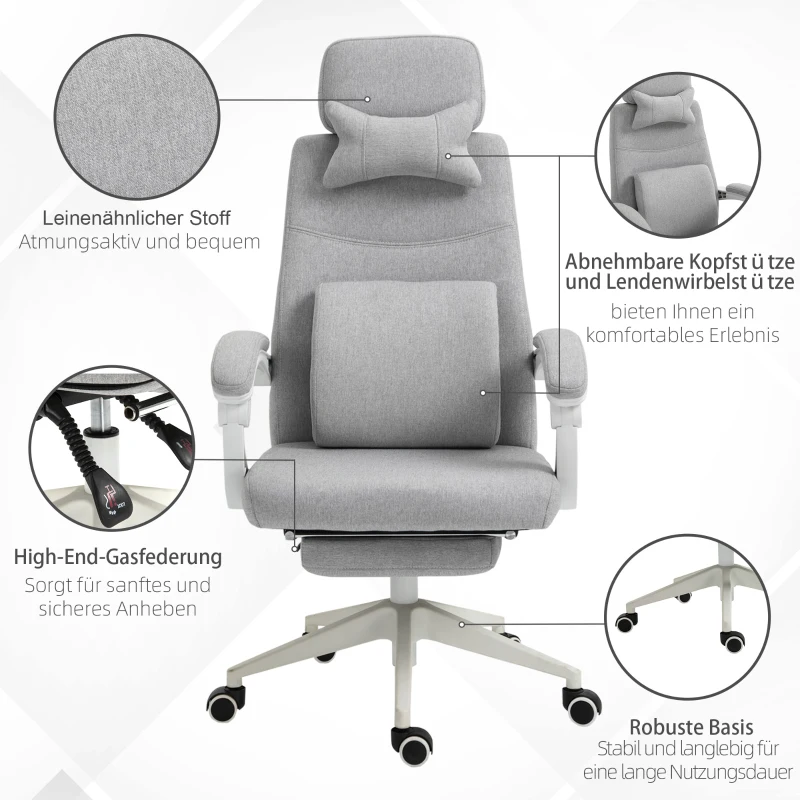 Vinsetto Bureaustoel gamingstoel Ergonomisch design polyester schuim MDF-kunststof