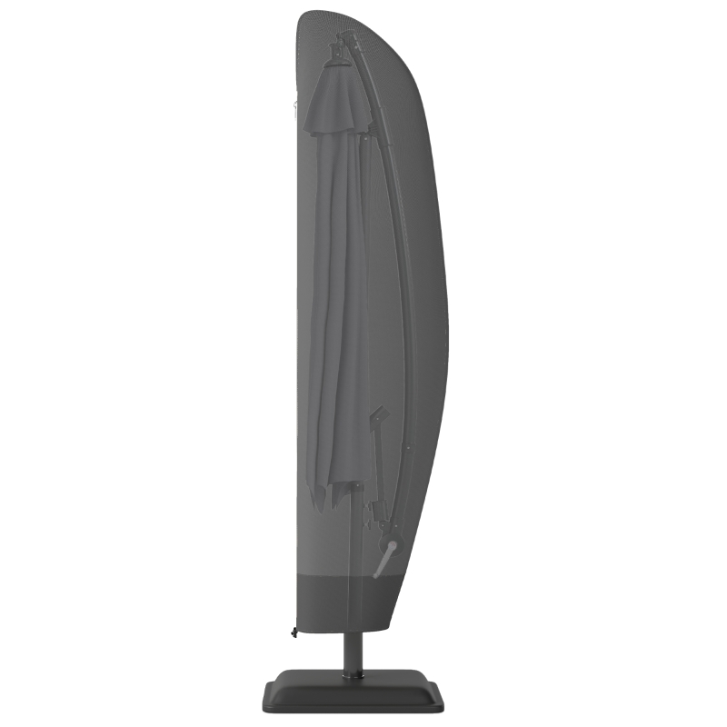 Outsunny Capa Protetora de Chapéu de Sol Ø56x220 cm Capa para Chapéu de Sol Resistente para Jardim com Fecho de Correr Preto