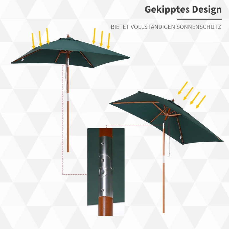 Outsunny parasol bamboe 200 cm x 150 cm x 230 cm