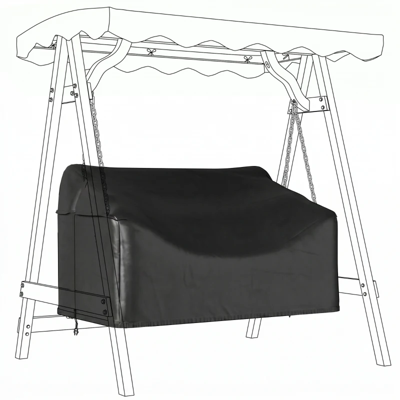 Outsunny 2-zits tuinbankhoes, waterdichte beschermhoes, winddicht en UV-bestendig, 420D Oxford-stof