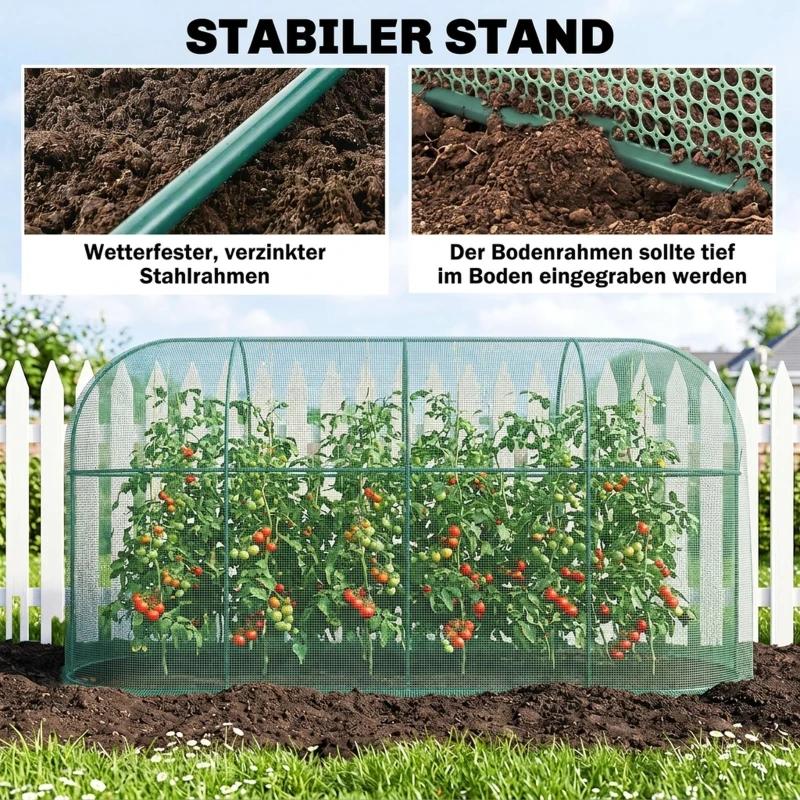 Outsunny Vogelbeschermingsnet, metalen frame, ritssluitingdeur, eenvoudig opzetten en afbreken, 3 x 1 x 1,5 m, groen