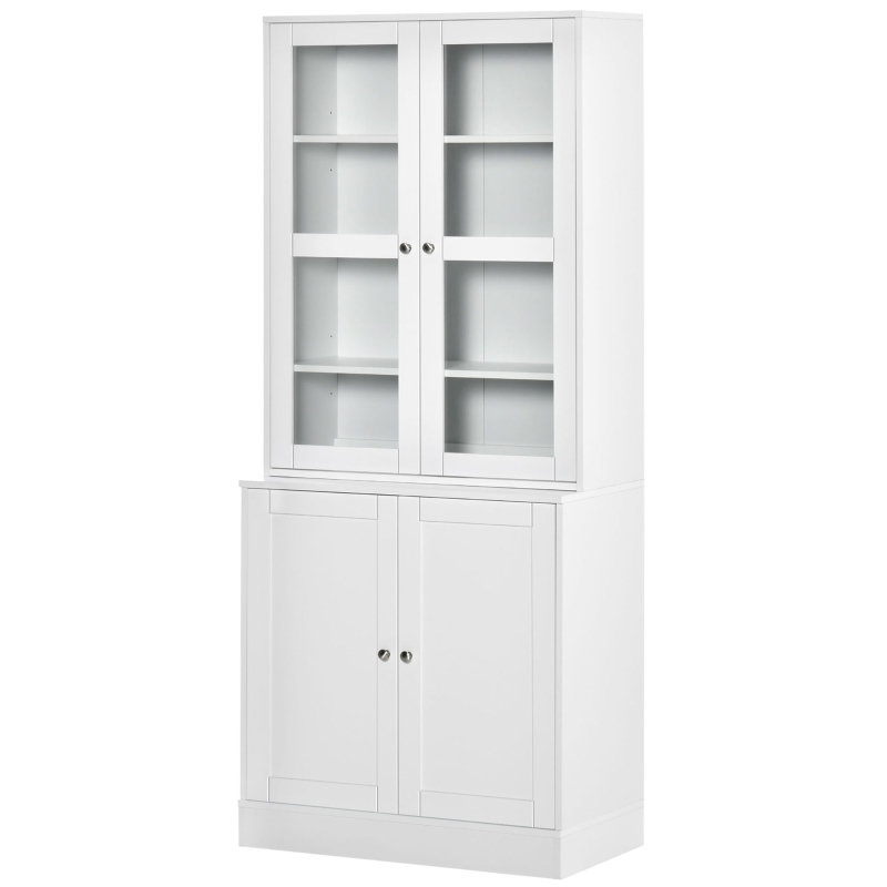 HOMCOM Boekenplank Wandplank Plank, 2 planken, 76 cm x 40 cm x 178,5 cm, Wit