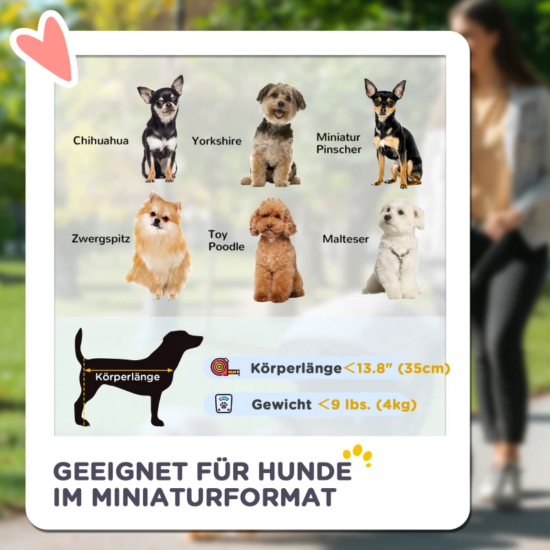 PawHut 3-in-1 Huisdierenwagen, inklapbare hondenkar met 4 wielen en afneembare draagtas voor honden en katten, Grijs