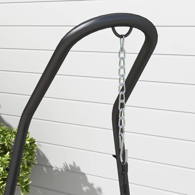 Outsunny Hangstoelstandaard Standaard voor Hangstoel Ophanging, 133 cm x 116 cm x 195/230 cm, Zwart