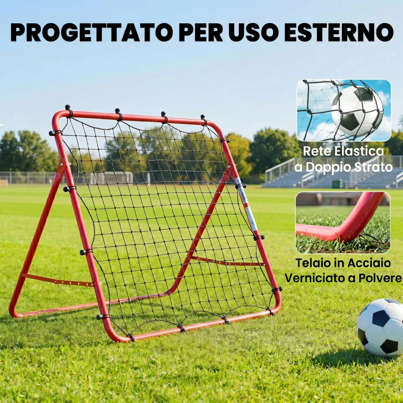 SPORTNOW Rete Rebounder per Calcio, Montaggio Facile, 5 Angolazioni Regolabili