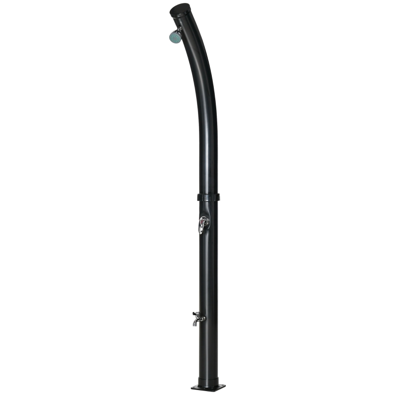 Outsunny Douche solaire de jardin solaire 20 litres, température de l'eau réglable jusqu'à 60℃, pour camping piscine plage, noir
