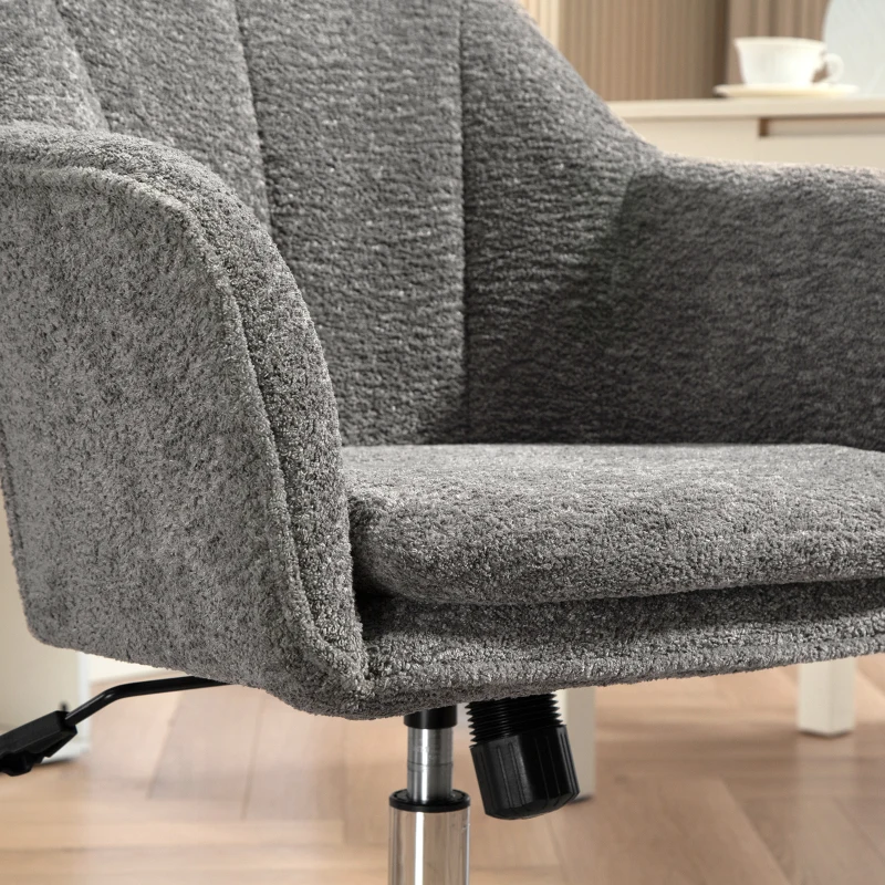 HOMCOM Chaise de bureau, fauteuil de bureau ergonomique réglable en hauteur, siège pivotante, fonction de bascule, gris