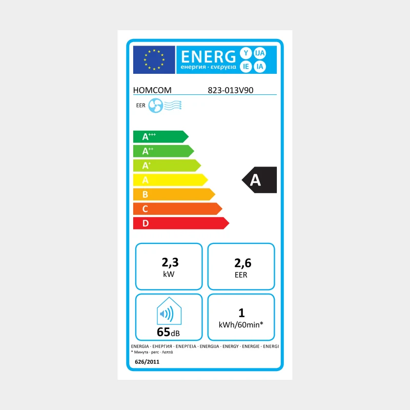 HOMCOM Mobiele airconditioner airconditioner 4 modi afstandsbediening 24u timer ABS wit