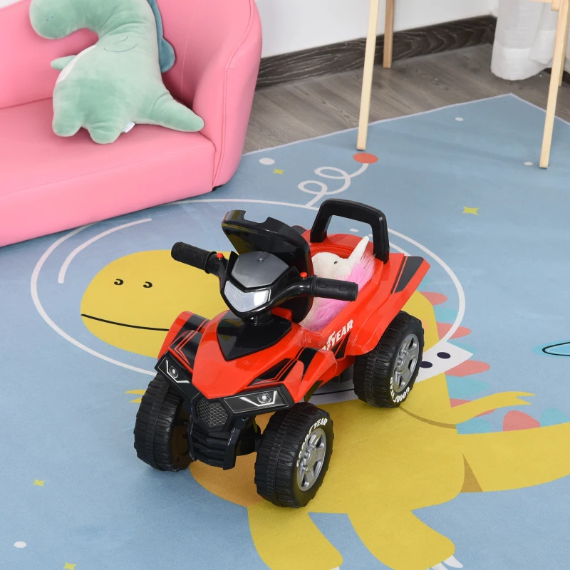 HOMCOM Quad Giocattolo Bambini 18-36 Mesi Licenza GOODYEAR Luci e Suoni Rosso