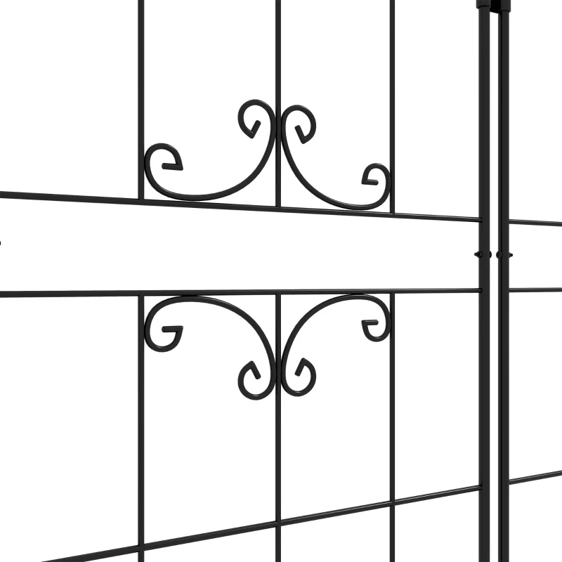 Outsunny Lot de 2 treillis de jardin, support pour plantes grimpantes en métal, 50L x 181H cm, noir