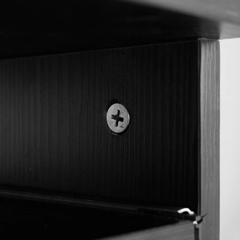 HOMCOM Mobiel rolbaar bureau zwart computerbureau tafel werktafel met aflegvlak