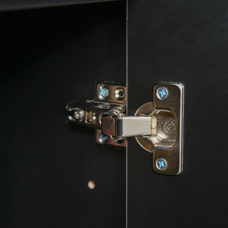 HOMCOM Opbergkast met 2 lades, 2 deuren, met kantelbeveiliging, voor woonkamer, slaapkamer, 79 x 36 x 74 cm, Zwart(m-9)