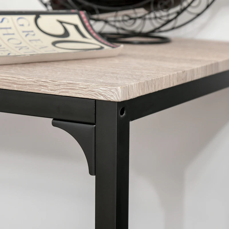 HOMCOM Bartafel met 2 stoelen 3-delige tafelset barstoel barkruk MDF naturel zwart(m-9)