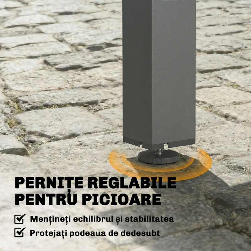 Outsunny masă extensibilă pentru exterior masă de grădină masă de prânz