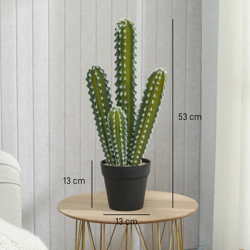 HOMCOM Kunstplant kaktus 53 cm kunstplant in pot voor thuis, kantoor