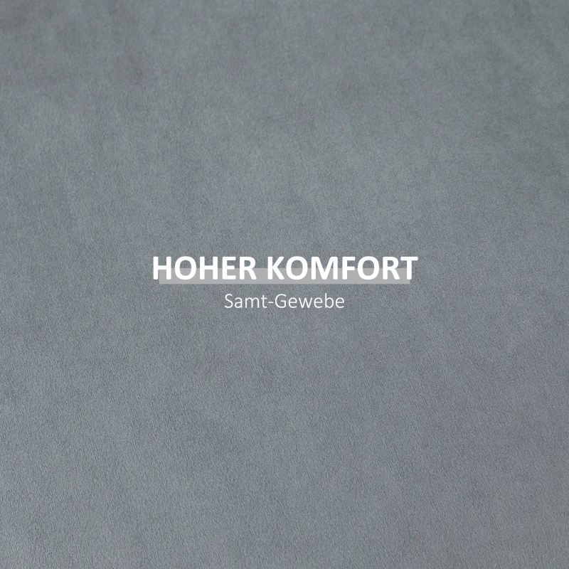 HOMCOM 2-in-1 Ottomaanse kruk, ronde gestoffeerde kruk, voetenbank met opbergruimte, verwijderbaar fluwelen deksel, bijzettafel voor woonkamer, slaapkamer, grijs, Ø44 cm x 47,5 cm(m-6)