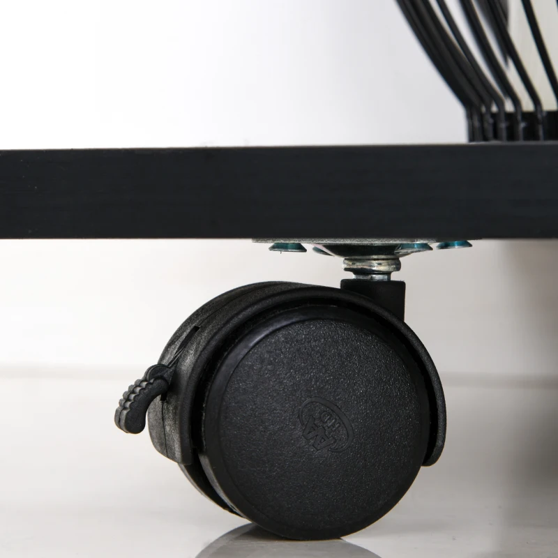 Vinsetto Mobile Porta Stampante in Legno Nero con 1 Cassetto, 2 Ripiani e Mensola CPU, per Ufficio 60x40x68.5cm