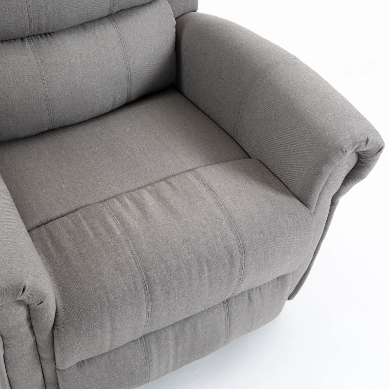 HOMCOM Power-lift relaxfauteuil met vibratiemassage en warmte, USB-aansluiting, zijvakken en afstandsbedieningen, lichtgrijs