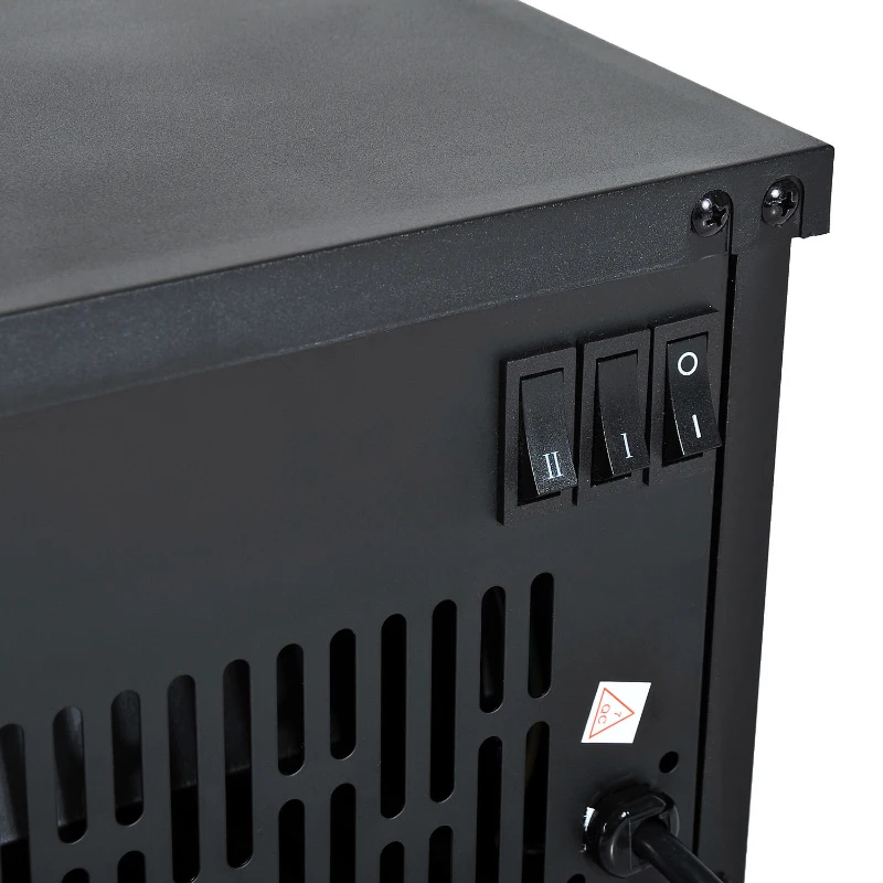 HOMCOM Elektrische kachel 1200 W elektrische staande kachel met vlameffect zwart(m-9)