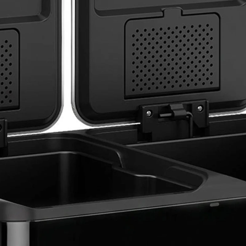 HOMCOM 2 x 30L Double Kitchen Bin, Stainless Steel Pedal Rubbish Bin with Dual Compartments, Soft Close Lids, High Gloss Black