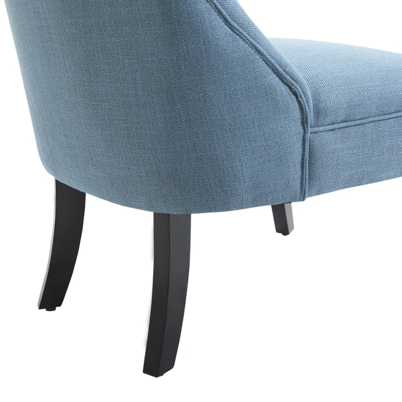 HOMCOM relaxstoel met rugkussen tv-stoel fauteuil verhoogde poten linnen