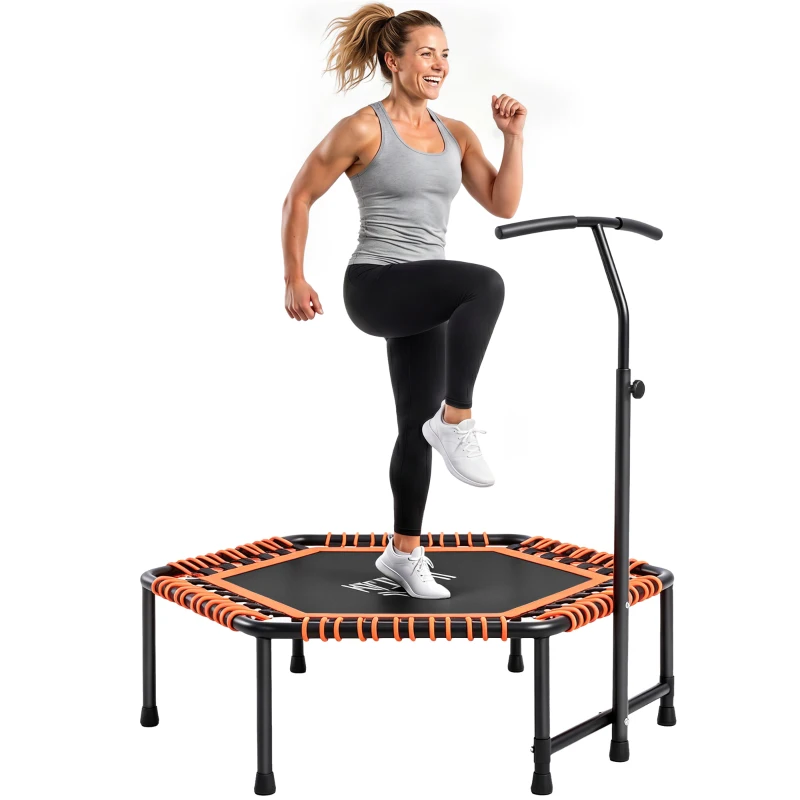 HOMCOM Fitnesstrampoline trampoline tuintrampoline voor yoga 121,92 x 121,92 x 138cm