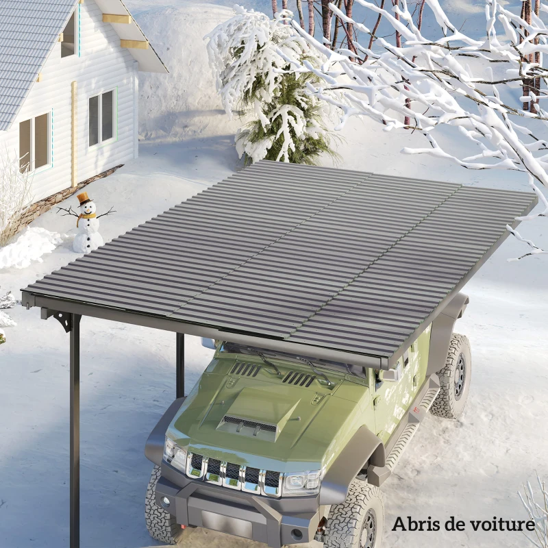 Outsunny Lot de 12 panneaux en acier galvanisé Résistant aux Intempéries, gris clair, dim. d'un panneau 129L x 45l cm