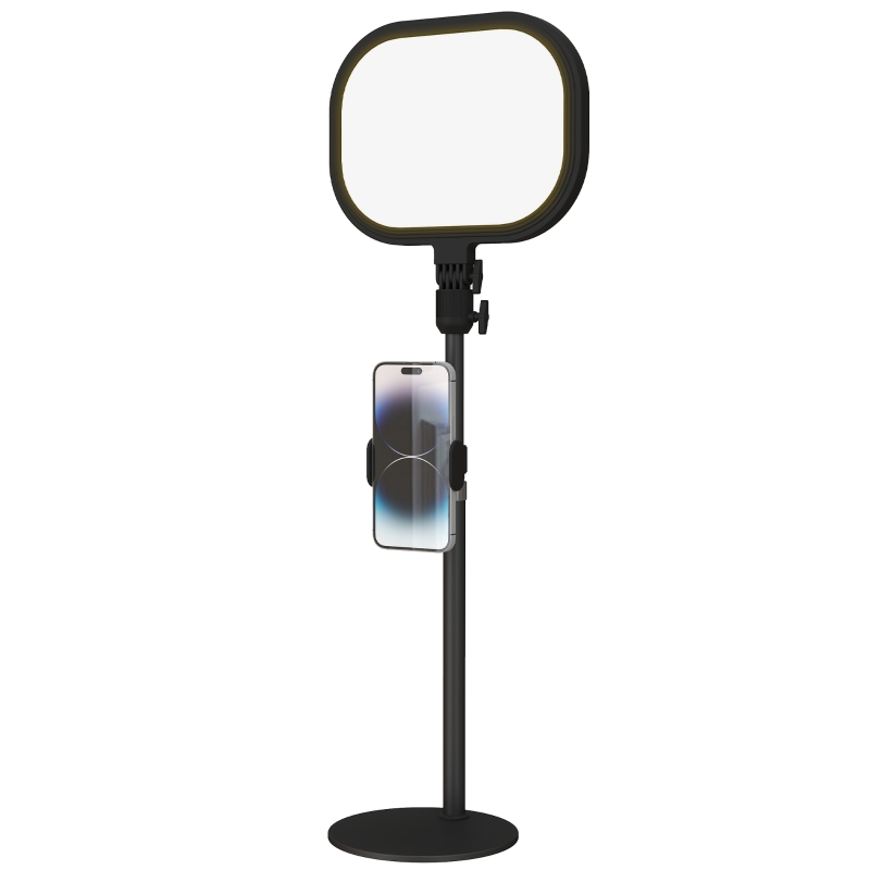 HOMCOM LED-nachtkastlamp, 10 dimstanden, 5 kleurtemperaturen, geheugenfunctie, metaal, zwart