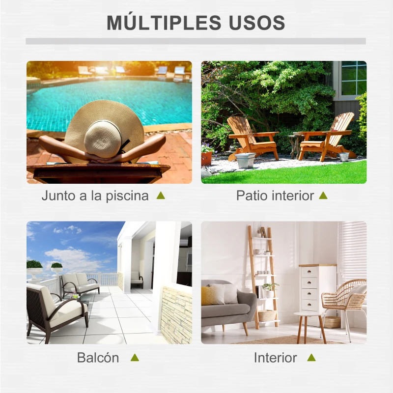 Outsunny Conjunto de 2 Tumbonas de Jardín Tumbonas de Ratán PE Reclinable en 5 Posiciones para Terraza Patio 196x65x22 cm Negro