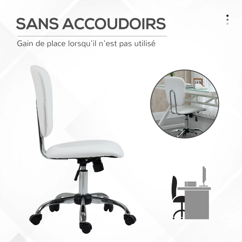 Vinsetto Chaise bureau fauteuil de bureau avec hauteur réglable, dossier inclinable, siège de bureau à roulettes pivotantes