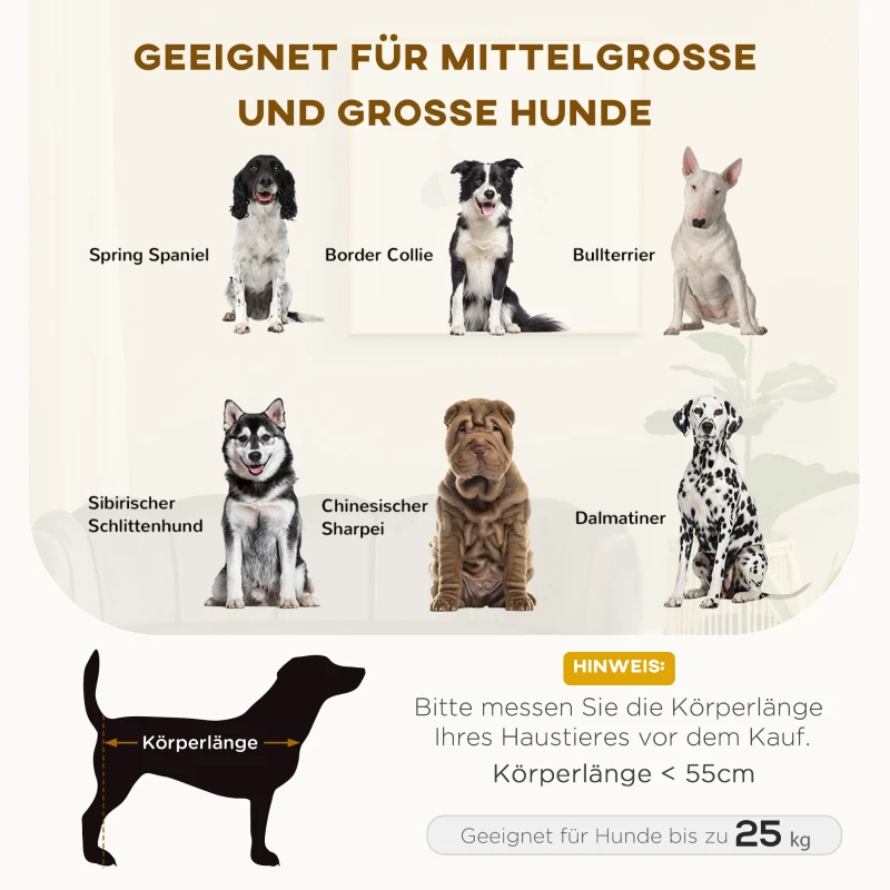 PawHut hondenbank met rugleuning 98.5cm x 60.cm x 35.5cm