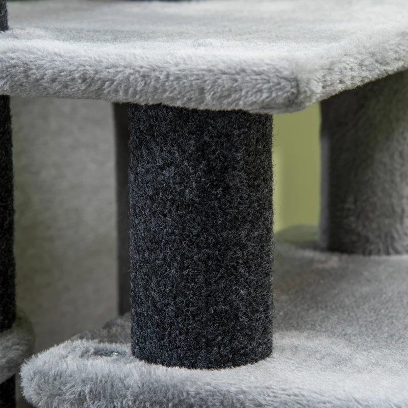 PawHut Pet Stairs 3/4 Step Dog Ramp Met Slaapgrot Cat Stairs Grijs(m-8)