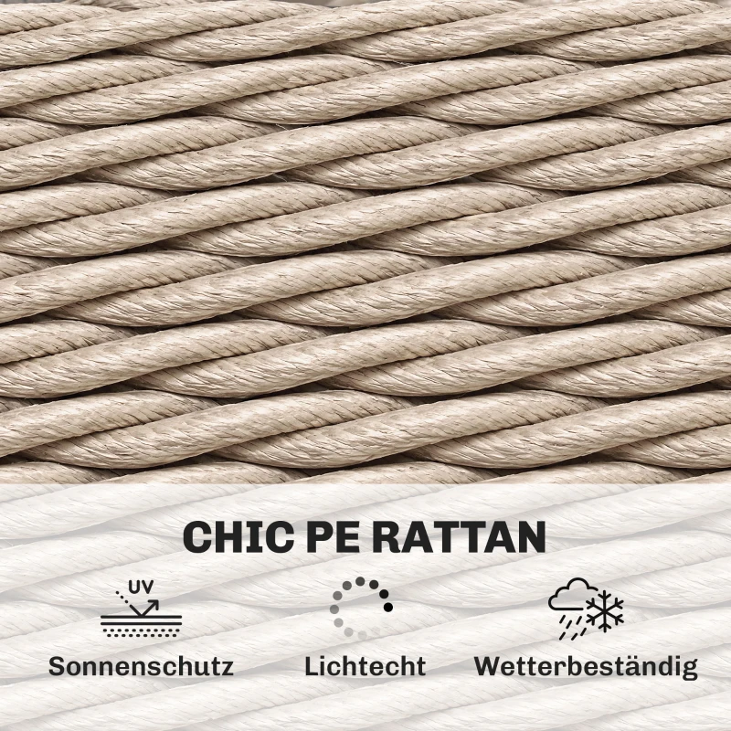 Outsunny Bijzettafel van polyrattan, tweelaagse koffietafel met opbergruimte, glazen tafelblad, verstelbare voetjes, 65 x 65 x 50 cm, geel