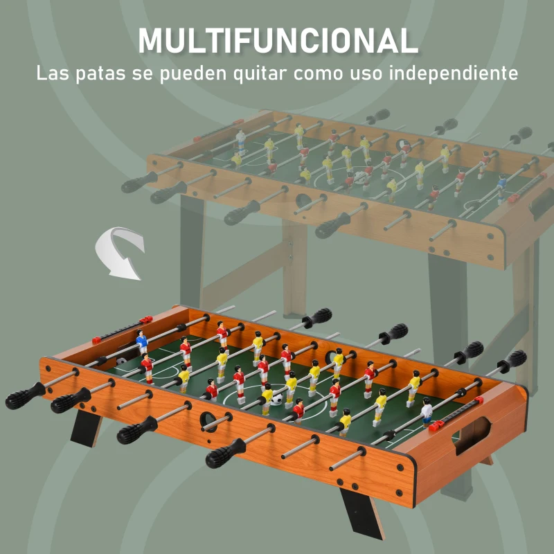 HOMCOM Futbolín para Niños de Madera Juego de Mesa de Fútbol con 22 Jugadores 2 Marcadores 22 Jugadores 84,5x40x61,2 cm Madera