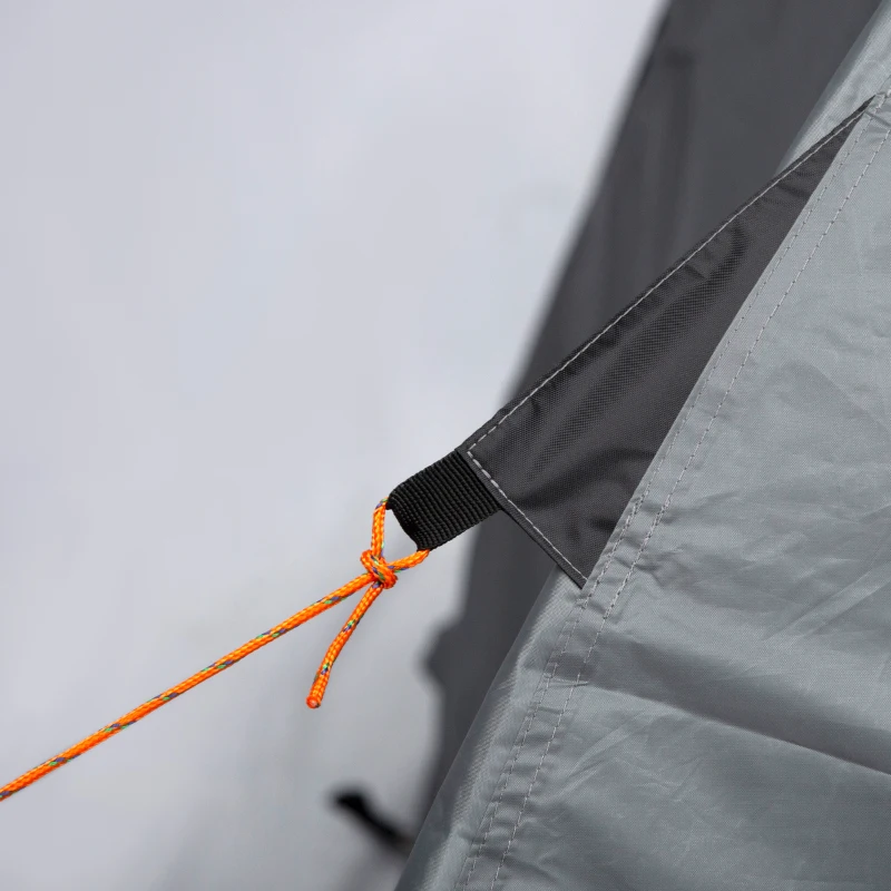 Outsunny Tenda da Campeggio 2 Posti con Vestibolo, Finestre Traforate e Porte con Cerniera, 325x183x130 cm, Grigio