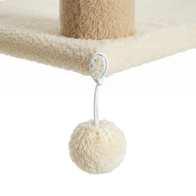 PawHut Verstelbare Krabpaal, Anti-slip, Sisaltouw Palen, 220-260H x 47L x 34B cm, Geel/Wit/Blauw