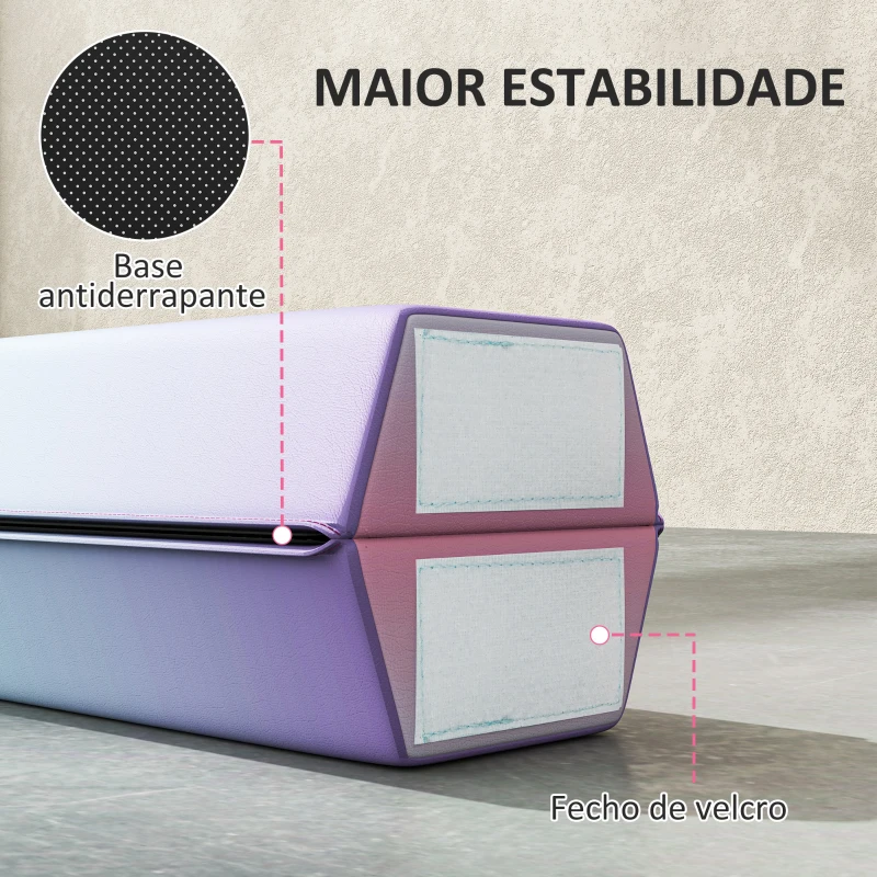 SPORTNOW Barra de Equilíbrio de Ginástica Dobrável 236 cm com Base Antiderrapante Viga de Equilíbrio para Treino em Casa Multicor