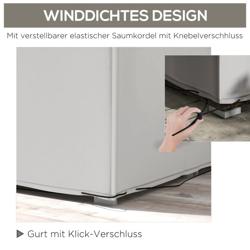 Outsunny Hoes voor tuinmeubelen Winterbestendig Waterdicht Bescherming Anti-UV Zeil 600D Oxford 210 x 140 x 80 cm Grijs