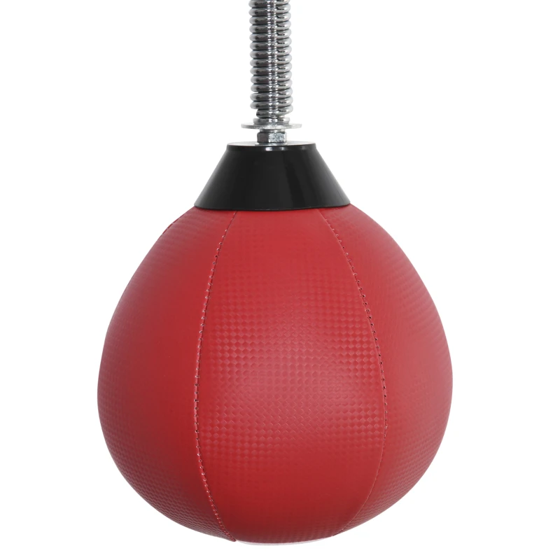 HOMCOM Punching Ball de Boxe Montado na Parede Altura Ajustável com Barra Giratória e Inflador 79x72x20cm Preto e Vermelho