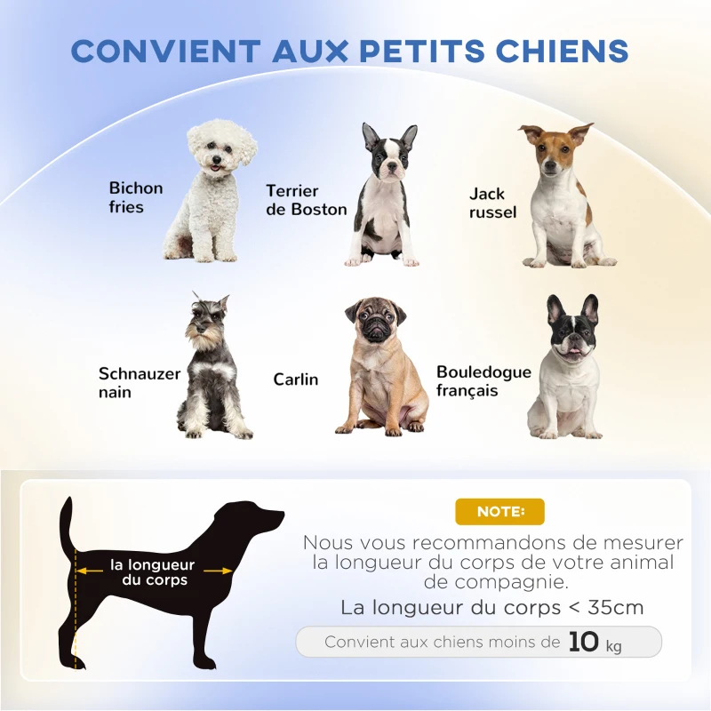 PawHut Canapé chien lit pour chien chat avec rebord coussin moelleux pieds bois massif dim. 74 x 48,5 x 31 cm revêtement micro-fibre chocolat