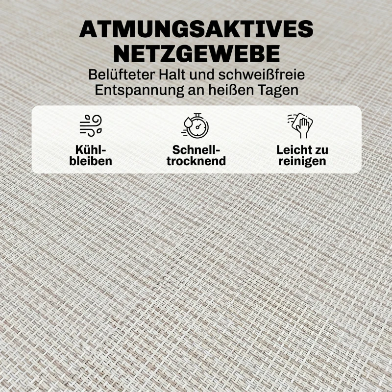 Outsunny ligstoel opklapbare rugleuning met 4 niveaus 197 cm x 58 cm x 76 cm