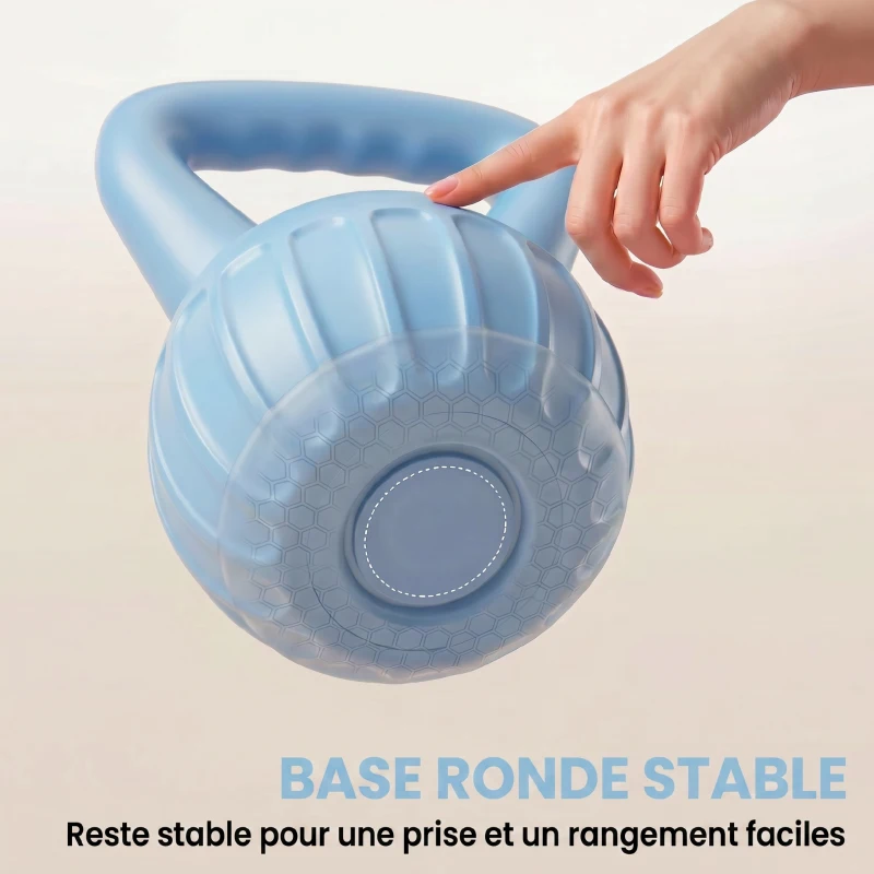 SPORTNOW Kettlebell 10 kg, haltère avec poignée Antidérapante, haltère à boule, musculation, entraînement, pour gym, bleu